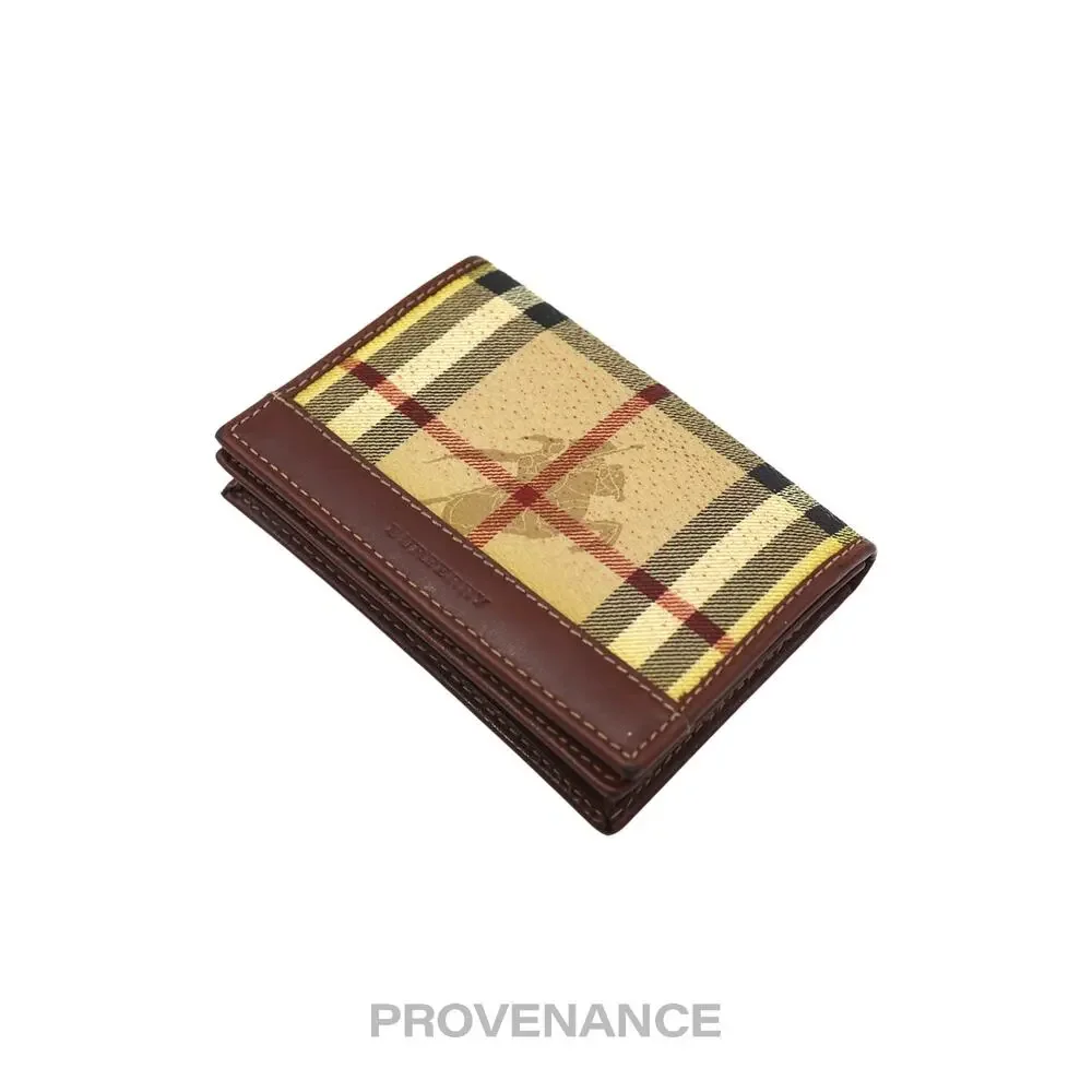 🔴 Burberry Pocket Organizer Wallet - Haymarket Check Brown